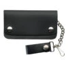 Black Leather Trucker Bi-Fold Plain Wallet LW-8