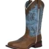 Laredo 5666 Womens Isla Square Toe Cowgirl Boots Tan Blue