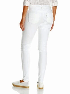 Levis Levi's 119970252 Womens 535 Mid-Rise Super Skinny Jeans White (D)