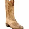 Lucchese CL1063.W8 Mens Cowboy Collection Hornback Caiman Boots Burnished Tan