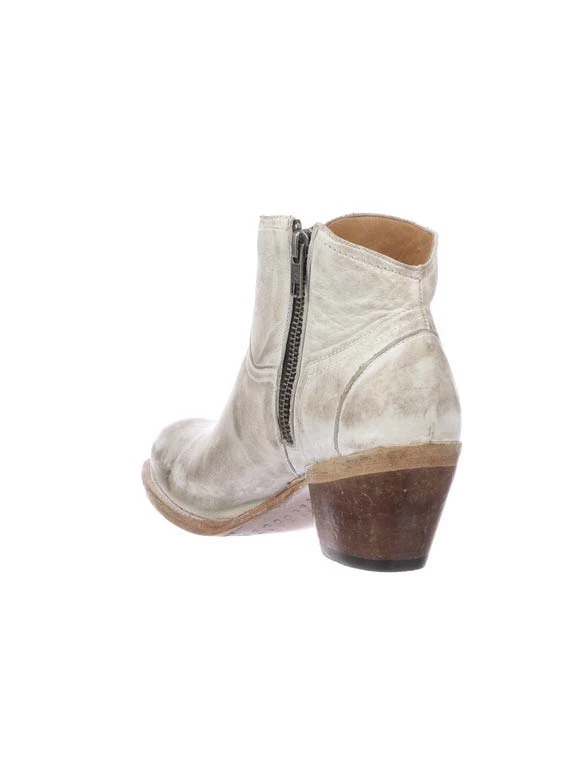 Lucchese M6007 Womens Ericka Low Scallop Bootie Distressed White - Image 5