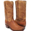 Lucchese N1160.74 Mens Nathan Smooth Ostrich Cowboy Boots Barnwood