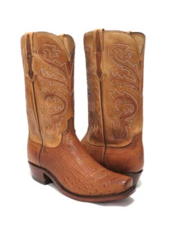 Lucchese N1160.74 Mens Nathan Smooth Ostrich Cowboy Boots Barnwood