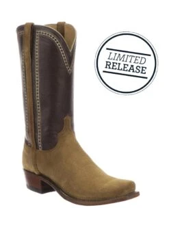 Lucchese N1679.73 Mens Sutton Suede Chocolate Cowboy Boots Espresso - D