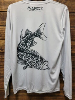 MANG MP1043LS Mens Snook Predator Long Sleeve Performance Tee Grey