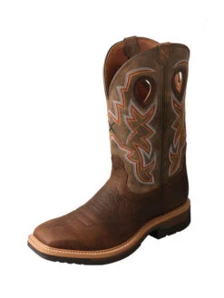 Twisted X MLCW022 Mens Lite Western Work Boot Taupe And Bomber - 9