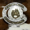 Montana Silversmiths 61375-642 Horse Head In Horseshoe Buckle Silver