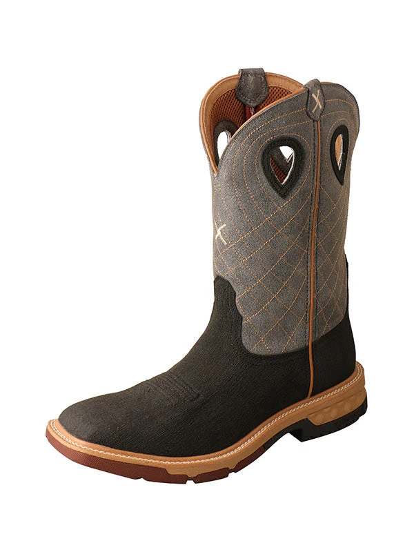 Twisted X MXB0002 Mens Western Work Boot With CellStretch Black/Grey - 12