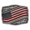Montana Silversmiths A590P Classic Painted Waving American Flag Attitude Buckle Silver