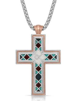 Montana Silversmiths NC4818 American Legends Mosaic Cross Necklace