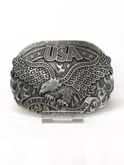 Nocona 37122 American Strong USA Soaring Eagle Belt Buckle Antique Silver