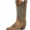 Nocona NL5009 Womens Old West Med Sq Toe Cowgirl Boot Tan