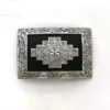 Nocona 37407 Rectangle Scroll Edge Aztec Belt Buckle - B