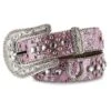 Nocona N4411030 Kids Glitter Horseshoe Concho & Rhinestones Belt Pink