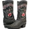 Old Gringo YL472-1 Womens Juliet Floral Embroidery Western Boots Black
