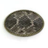 Skin Shop 121R Rattle Snake Skin Solid Brass Belt Buckle Natural