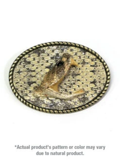 Skin Shop 115 Snake Head Solid Brass Belt Buckle Natural