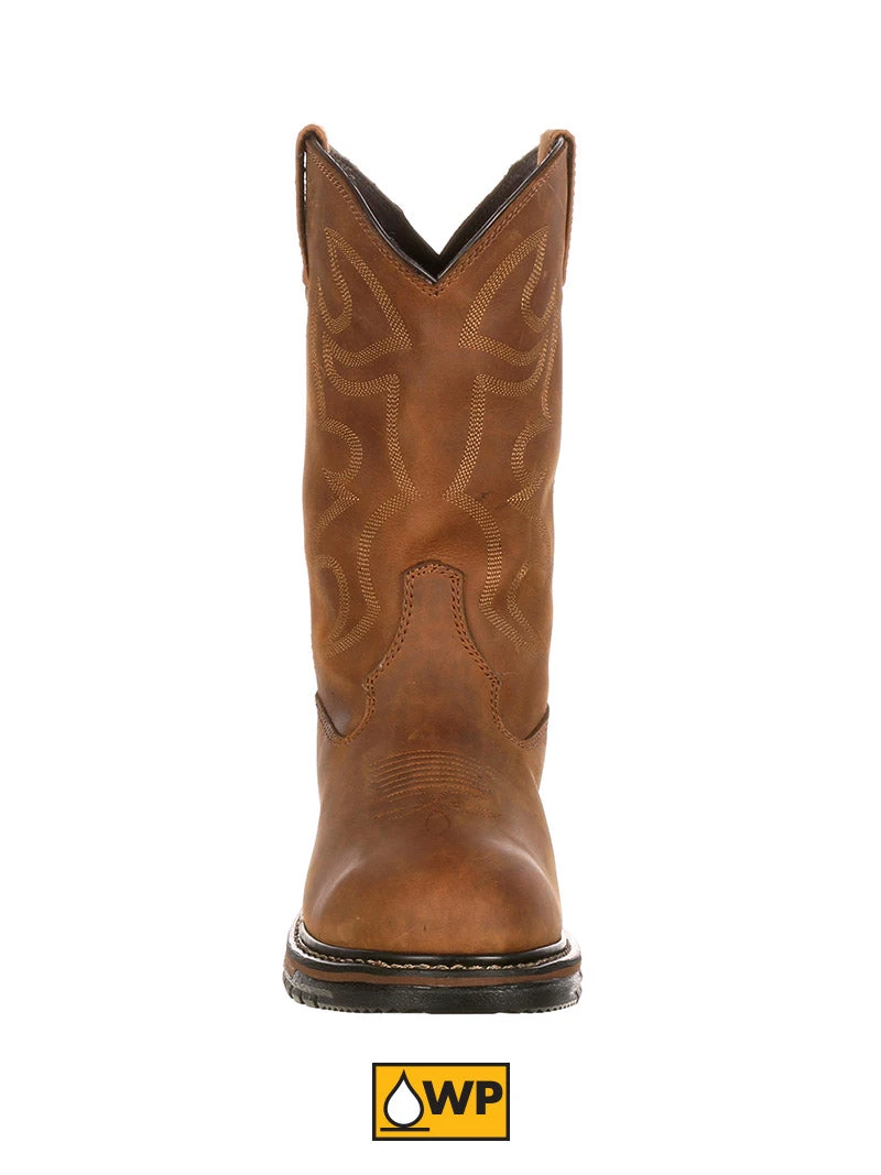 Rocky 2733 Mens Original Ride Branson Roper Waterproof Western Boots Aztec Crazy Horse - Image 2