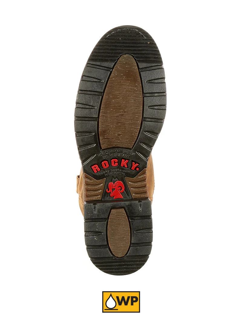 Rocky 2733 Mens Original Ride Branson Roper Waterproof Western Boots Aztec Crazy Horse - Image 4
