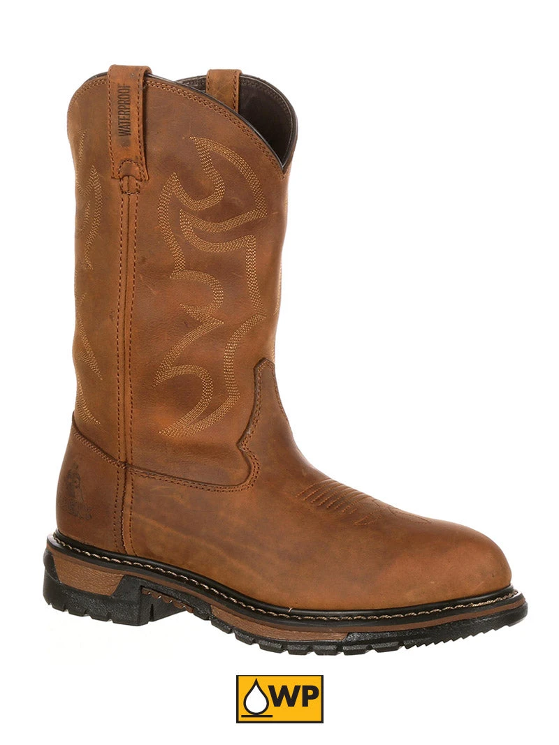 Rocky 2733 Mens Original Ride Branson Roper Waterproof Western Boots Aztec Crazy Horse