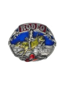 Rodeo Hand Enameled USA Made Belt Buckle B2055