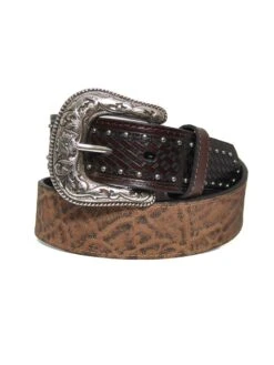 Roper Mens Brown Conchos Western Leather Belt 8584500-BRN