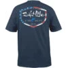 Salt Life SLM10575 Mens AMERISHIELD Short Sleeve Pocket Tee Washed Navy