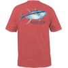 Salt Life SLM10756 Mens THE REEL DEAL Short Sleeve Pocket Tee Burnt Coral