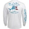 Salt Life SLM10790 Mens Amerisail Pocket Long Sleeve Tee White