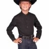 Scully RW032K Rangewear Boys Long Sleeve Tuxedo Front Shirt Black