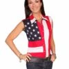 Scully RW029LSS Womens Sleeveless Patriot Western Shirt Bold Stars And Stripes