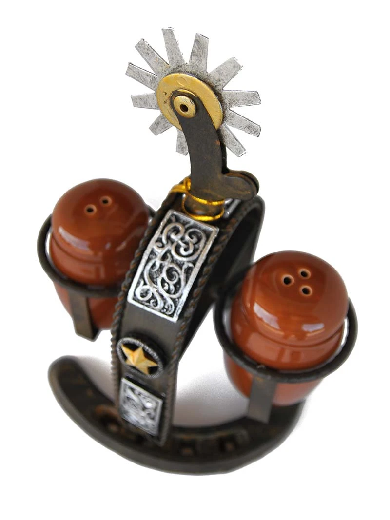 Cast Iron Spur Salt And Pepper Shaker Set SP1094 - Image 2