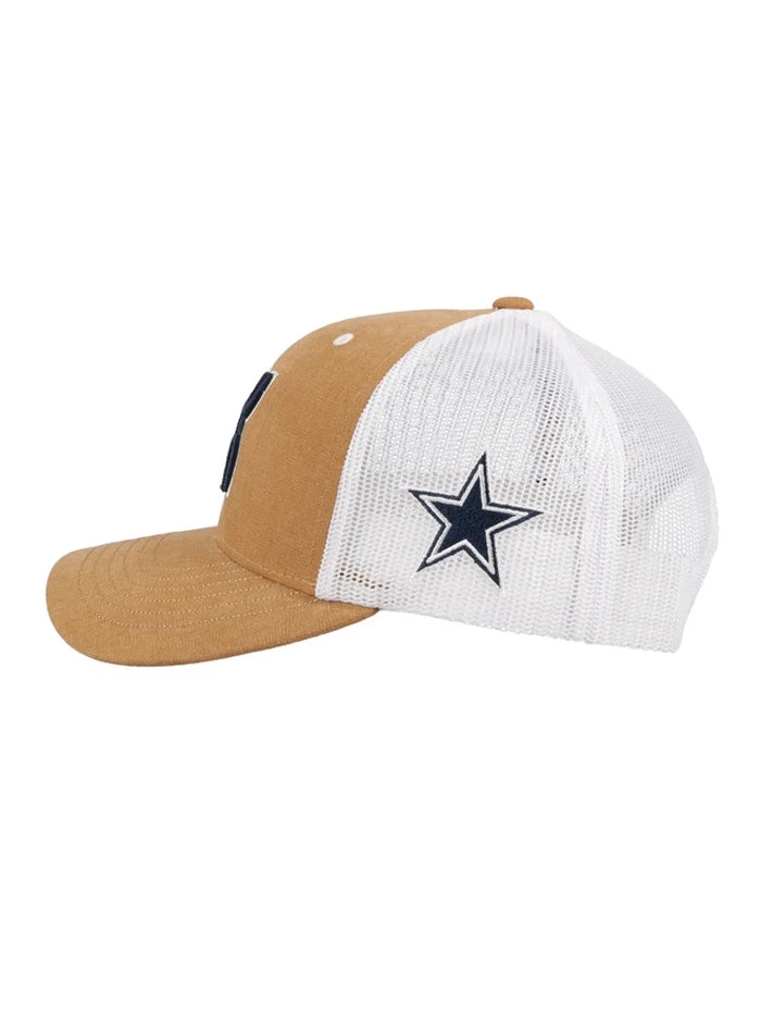 Hooey 7089TTNWH 6 Panel Dallas Cowboys Trucker Cap With Logo Tan White - Image 4