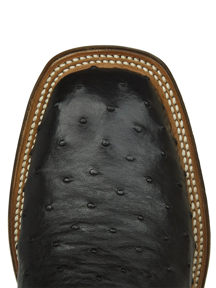 Lucchese CL1023.W8S Mens Western Harmon Full Quill Ostrich Leather Boots Black - Image 4