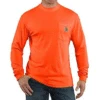 Carhartt 100494-824 Mens Force Color Enhanced Long Sleeve T-Shirt Brite Orange