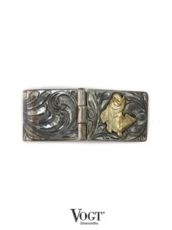 VOGT Hand Engraved Sterling Gold Bass Hinged Money Clip 121-033