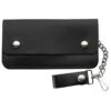 Black Leather Removable Chain Trucker Wallet LW-4