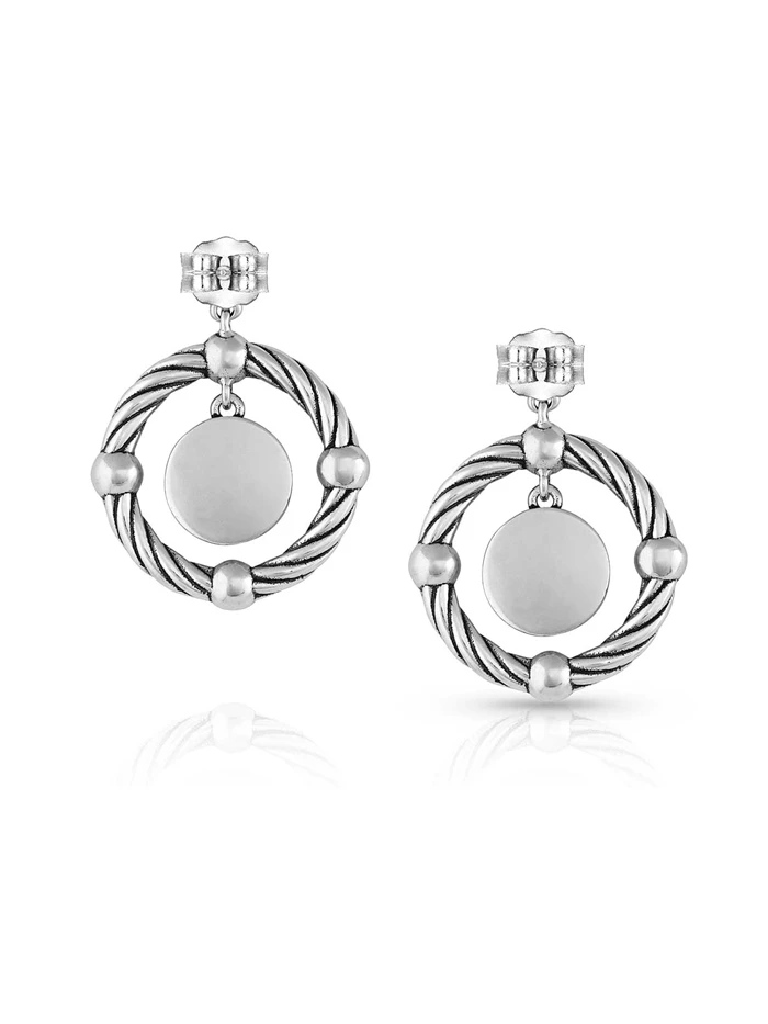 Montana Silversmiths Montana Silversmith ER5304 Womens Every Direction Turquoise Earrings Silver - Image 2