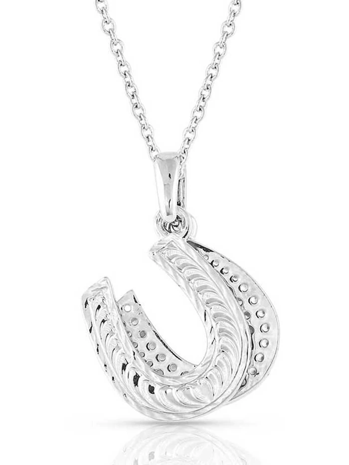 Montana Silversmiths NC5165 Country Charm Horseshoe Necklace Silver - Image 2