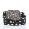 3D D120002501 Kids Buck Lace Floral Design Belt Black