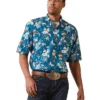 Ariat 10043867 Mens Keon Classic Fit Shirt Lyons Blue