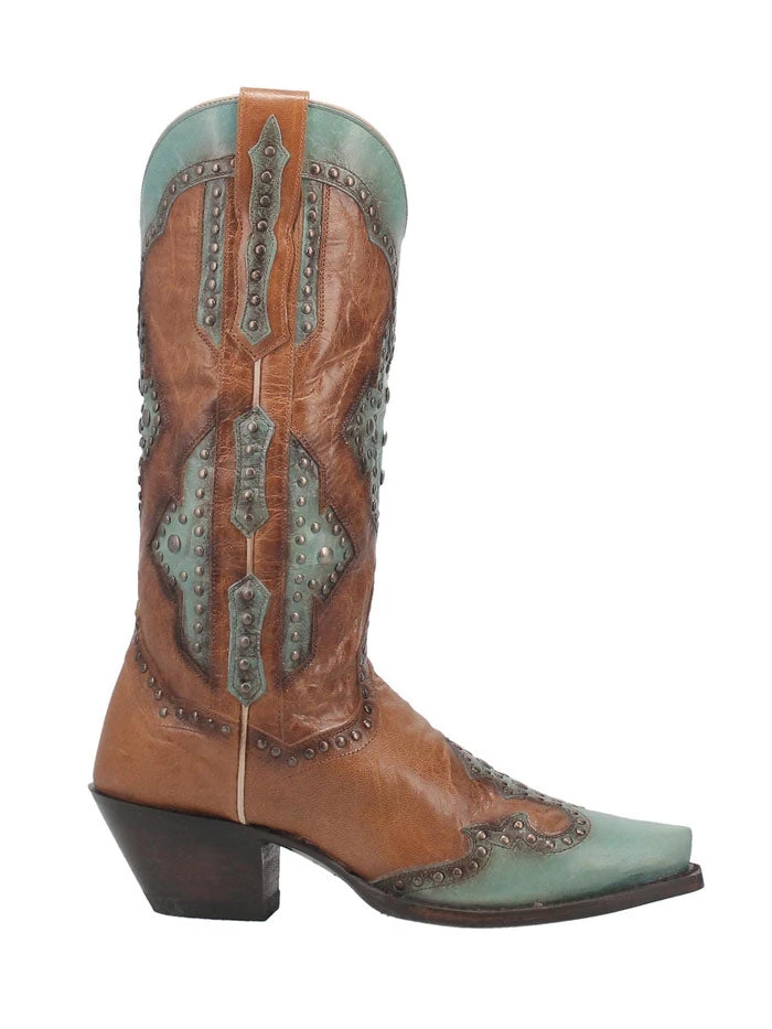 Dan Post DP4383 Womens TARYN Leather Boot Brown And Turquoise - Image 2