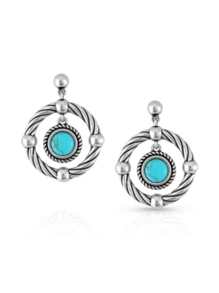 Montana Silversmiths Montana Silversmith ER5304 Womens Every Direction Turquoise Earrings Silver