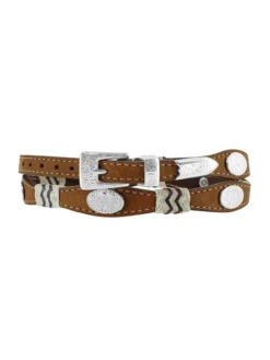 Justin 05149 Buckaroo Hatband With Silver Conchos Brown