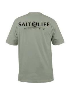 Salt Life SLM10335 Mens No Sea Too Rough Pocket Tee Olive