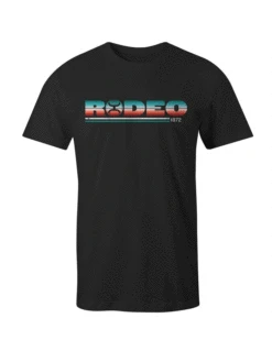 Hooey HT1532BK Mens Rodeo Crew Neck T-Shirt Serape Pattern Logo Black