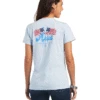 Ariat 10040578 Womens REAL Flag Waver Tee Halogen Blue