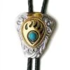 Gold Bear Paw Turquoise Stone Bolo Tie 22281