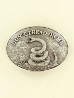 Nocona 37109 Oval Snake Belt Buckle Silver