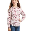 Ariat 10039507 Girls Snap LS Shirt Yuma Landscape Print